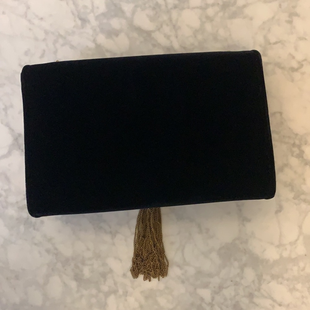 Saint Laurent Kate Monogram Velvet Tassel Bag Black 🖤 - Picture 4 of 11